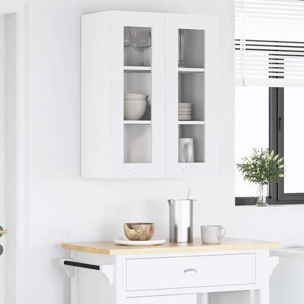 vidaXL H&auml;ngeschrank mit Speicher Wei&szlig; 60 x 31 x 80 cm Holzwerkstoff