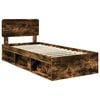 vidaXL Bettrahmen Ger&auml;ucherte Eiche 75 x 190 cm Massives Kiefernholz