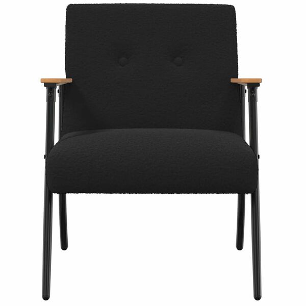 vidaXL Sessel Schwarz 59 x 75 x 78 cm Lockiger woll&auml;hnlicher Stoff