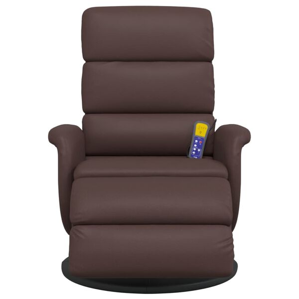 vidaXL Massagesessel mit Fu&szlig;teil Braun Kunstleder