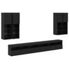 vidaXL TV-Wandregal-Set 7 Stk. Schwarz Eichen-Optik Holzwerkstoff