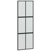 vidaXL Schiebet&uuml;r mit Beschlag Schwarz 76x205 cm Hartglas