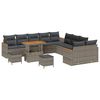 vidaXL Gartensofa-set mit Kissen 13 pcs Grau Poly Rattan