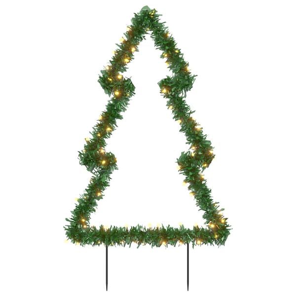 vidaXL Weihnachtsbaum mit Erdspie&szlig;en und 80 LEDs 60 cm