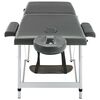 vidaXL Massageliege 2-Zonen Aluminiumgestell Anthrazit 186x68 cm