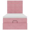 vidaXL Ottoman-Bett mit Matratzen & LEDs Rosa 90x190 cm Samt
