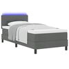 vidaXL Boxspringbett mit Matratze mit LED Dunkelgrau 80 x 200 cm Stoff