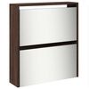 vidaXL Schuhschrank mit Spiegel 5 F&auml;cher Braun Eiche 63x17x169,5 cm