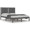 vidaXL Massivholzbett Grau Kiefer 140x190 cm