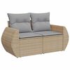 vidaXL Gartensofa-set mit Kissen 10 pcs Beige und Hellgrau Poly Rattan