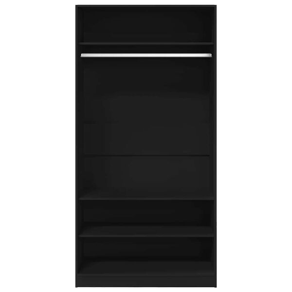 vidaXL Kleiderschrank Schwarz 100x50x200 cm Holzwerkstoff