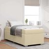 vidaXL Bettrahmen mit Matratze Creme 90 x 200 cm Stoff