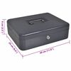 vidaXL Geldbox mit Schloss Dunkelgrau 30 x 24 x 9 cm Stahl