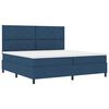 vidaXL Boxspringbett mit Matratze mit Kopfteil Blau 200 x 200 cm Stoff