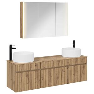 vidaXL Badezimmerschrank-Set 4 pcs Artisan-Eiche Holzwerkstoff