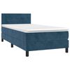 vidaXL Boxspringbett mit Matratze Dunkelblau 80x200 cm Samt
