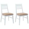 vidaXL Esszimmerst&uuml;hle 2 pcs Wei&szlig; 43 x 54 x 89 cm Massives Gummiholz