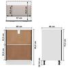 vidaXL Unterschrank Lyon Schwarz 60x46x81,5 cm Holzwerkstoff
