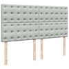 vidaXL Ottoman-Bett mit Matratzen Hellgrau 160x200 cm Samt