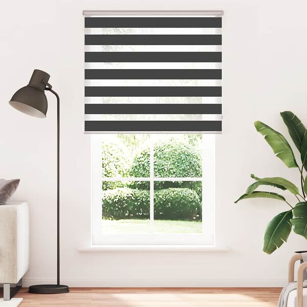 vidaXL Doppelrollo Schwarz 120x200 cm Stoffbreite 115,9 cm Polyester