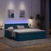 vidaXL Ottoman-Bett mit Matratze & LEDs Dunkelblau 160x200 cm Samt