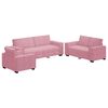 vidaXL 3-tlg. Sofagarnitur mit Kissen Rosa Samt