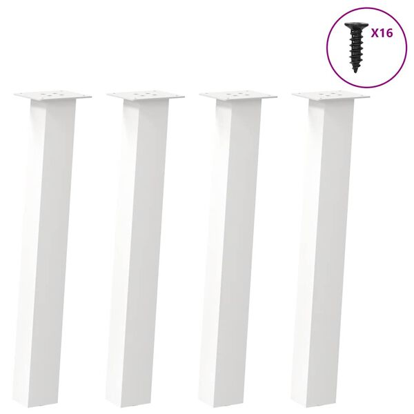 vidaXL Konsolentischbeine 4 Stk. Wei&szlig; 72 cm Stahl