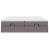 vidaXL Ottoman-Bett mit Matratzen Grau 200x200 cm Kunstleder