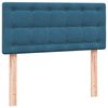 vidaXL Boxspringbett mit Matratze Dunkelblau 100x220 cm Samt