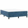 vidaXL Boxspringbett mit Matratze Dunkelblau 140x200 cm Samt