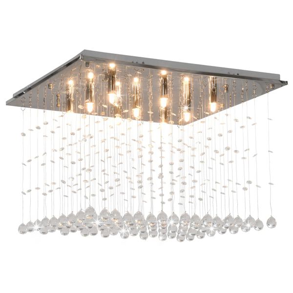 vidaXL Deckenleuchte mit Kristallperlen Silbern Cubic G9