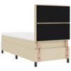 vidaXL Boxspringbett mit Matratze mit LED Creme 90 x 190 cm Stoff