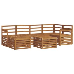 vidaXL Ecksofa Set 7 pcs Natur Massivholz Akazie