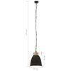 vidaXL H&auml;ngelampe Industrie-Stil Schwarz Eisen & Massivholz 23 cm E27