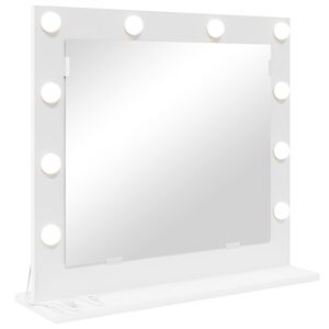 vidaXL Waschtischspiegel Wei&szlig; 60 x 55 x 18 cm Glas und furniertes Holz