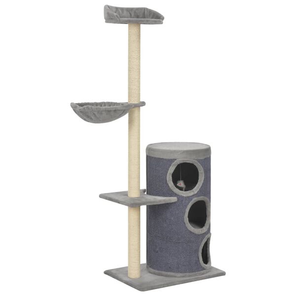 vidaXL Katzen-Kratzbaum mit Sisal-Kratzs&auml;ulen Grau 148 cm