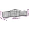 vidaXL Gabionen mit Hochbogen 17 Stk. 300x50x60/80 cm Verzinktes Eisen