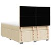 vidaXL Boxspringbett mit Matratze Creme 160x200 cm Stoff