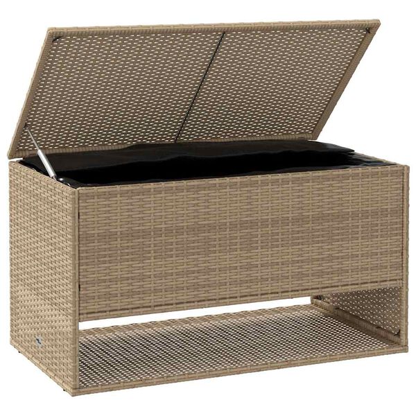 vidaXL Outdoor-Kissenbox Beige 100x55x55,5 cm Poly Rattan