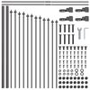 vidaXL Gartenzaun 3 pcs Grau 170 x 140 cm Pulverbeschichteter Stahl