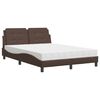vidaXL Bett mit Matratze "Zadar" Braun 140x200 cm Kunstleder