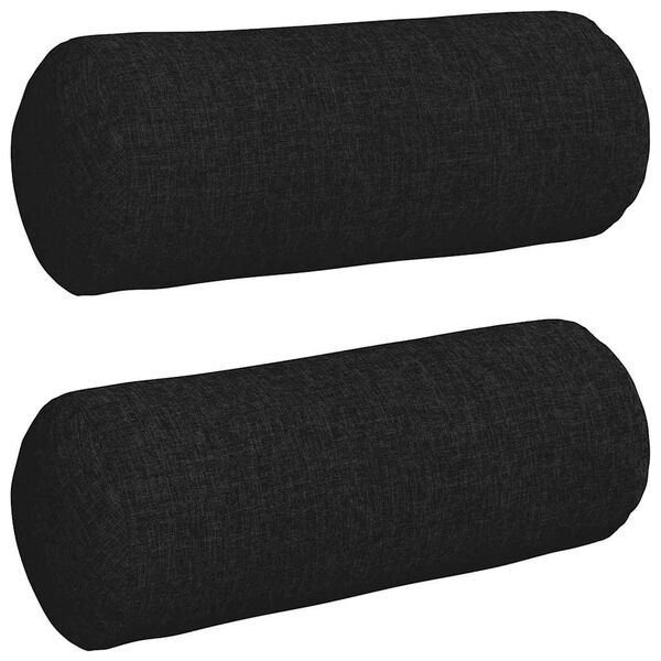 vidaXL Bolsterkissen 2 St&uuml;ck Schwarz &Oslash; 15 x 40 cm Stoff