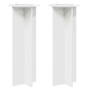 vidaXL Pflanzenst&auml;nder 2 pcs Hochglanz Wei&szlig; &Oslash;40 x 100 cm Holzwerkstoff
