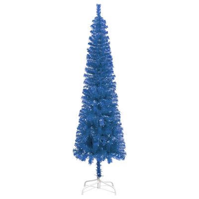 vidaXL Schlanker Weihnachtsbaum Blau 120 cm