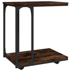 vidaXL Beistelltisch mit Rollen R&auml;uchereiche 50x35x55,5 cm