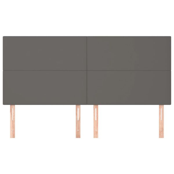 vidaXL Kopfteil Grau 160x5x118/128 cm Kunstleder