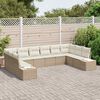 vidaXL Gartensofa-set mit Kissen 10 pcs Beige Poly-Rattan