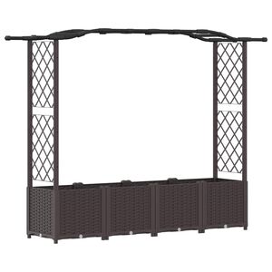 vidaXL Hochbeet mit Rankgitter und Dach Braun 204 x 40 x 138 cm PP