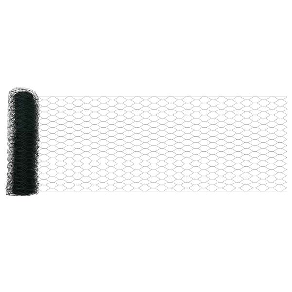 vidaXL Hexagonzaun Gr&uuml;n 0,4 x 25 m PVC