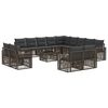 vidaXL Gartensofa-set 14 Stk. Grau und Dunkelgrau Poly-Rattan